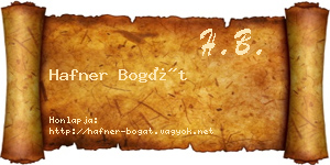 Hafner Bogát névjegykártya